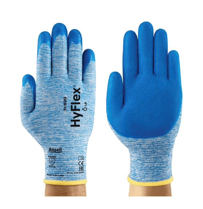 Ansell Ansell HyFlex 11‑920 Blue Nylon Oil Grip Oil Repellent Glove