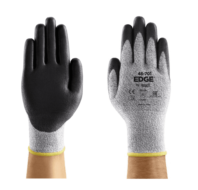 Ansell Ansell Edge 48‑701 Black Polyester Spandex Abrasion & Cut Resistant Work Gloves