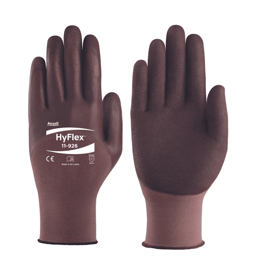 Ansell Ansell HyFlex® 11-926 Brown Nylon Oil-Resistant Work Gloves