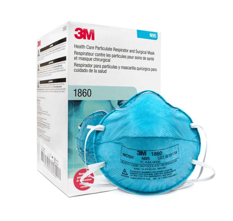3M 3M™ Health Care Particulate Respirator and Surgical Mask 1860, N95 (120 EA/Case)