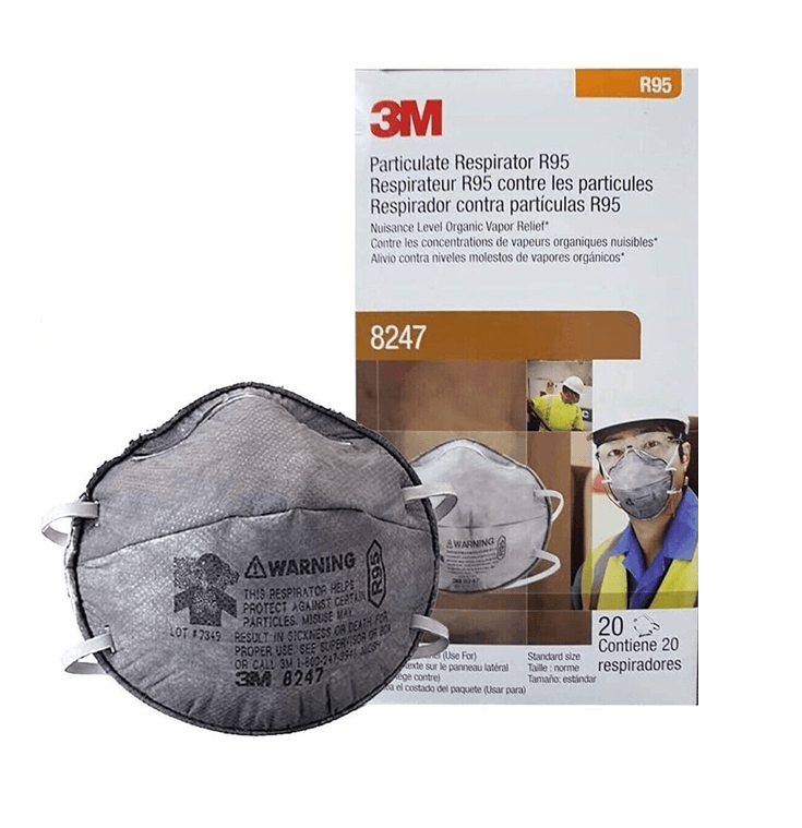 3M 3M™ Particulate Respirator 8247 – R95 Mask with Carbon Layer