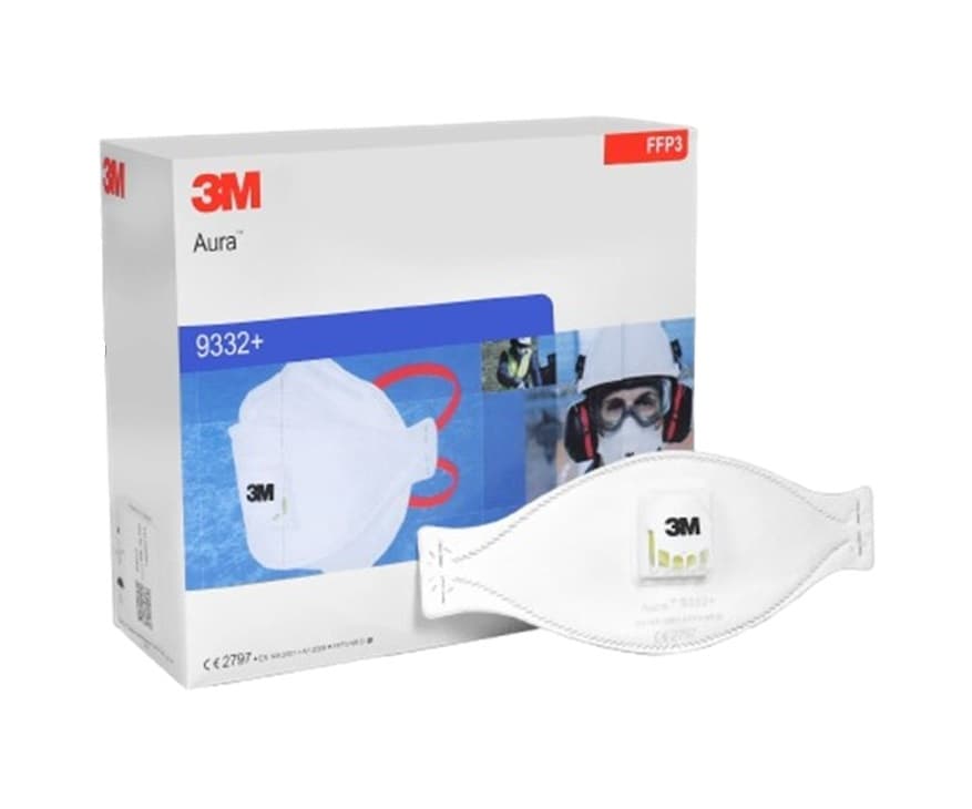 3M 3M™ Aura™ Particulate Respirator 9332+ – FFP3 Valved Mask