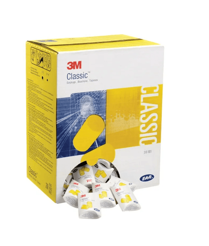 3M E-A-R Classic Uncorded Earplugs 310-1001 – Original PVC Foam, 29dB NRR, Flame & Moisture Resistant, Disposable Hearing Protection, 200 Pair/Box