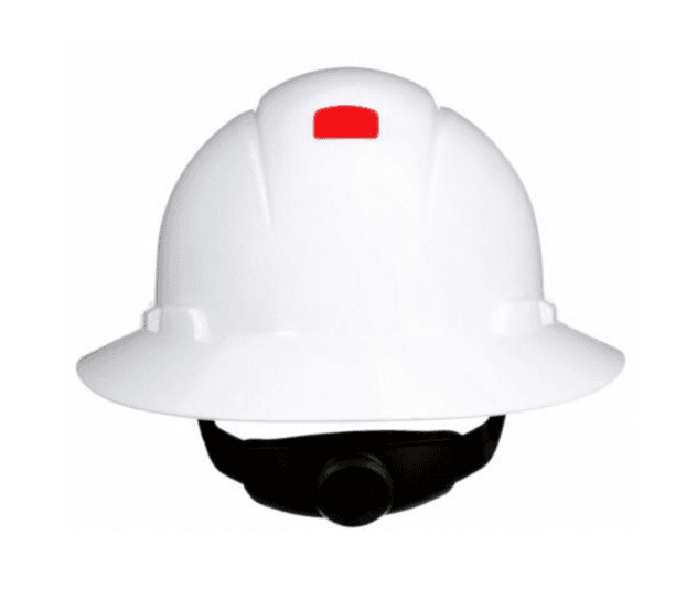 3M 3M SecureFit H-801SFR-UV Hard Hat – White Full Brim Style, 4-Point Pressure Diffusion Ratchet Suspension, Uvicator UV Sensor