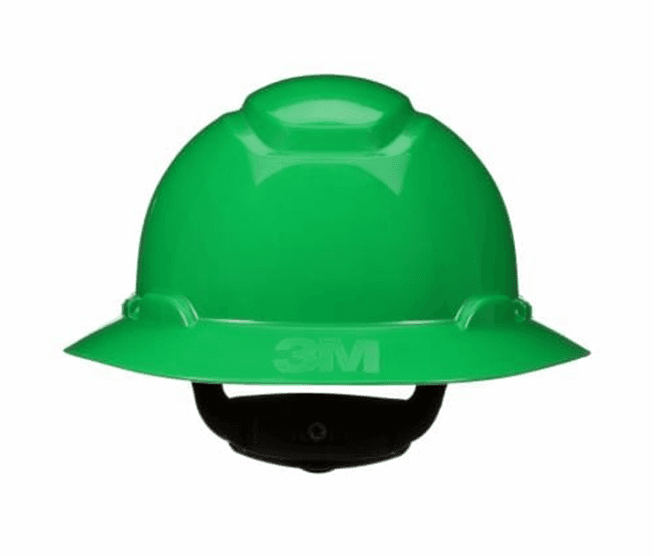 3M 3M SecureFit H-804SFR-UV Hard Hat – Green Full Brim Style, 4-Point Pressure Diffusion Ratchet Suspension, Uvicator UV Sensor