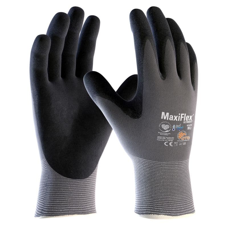 ATG Golves Solutions ATG MaxiFlex Ultimate Palm Coated Handling Gloves 42-874 (Pack of 12 Pairs)