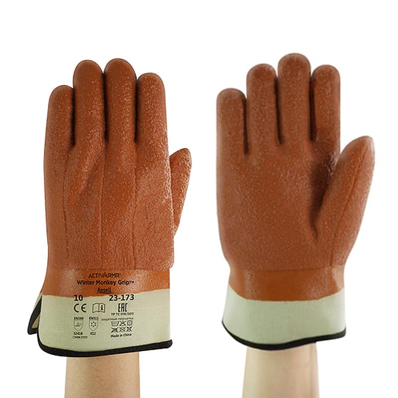 Ansell Ansell 23-173 Winter Monkey Grip Thermal-Lined Vinyl-Dipped Work Gloves