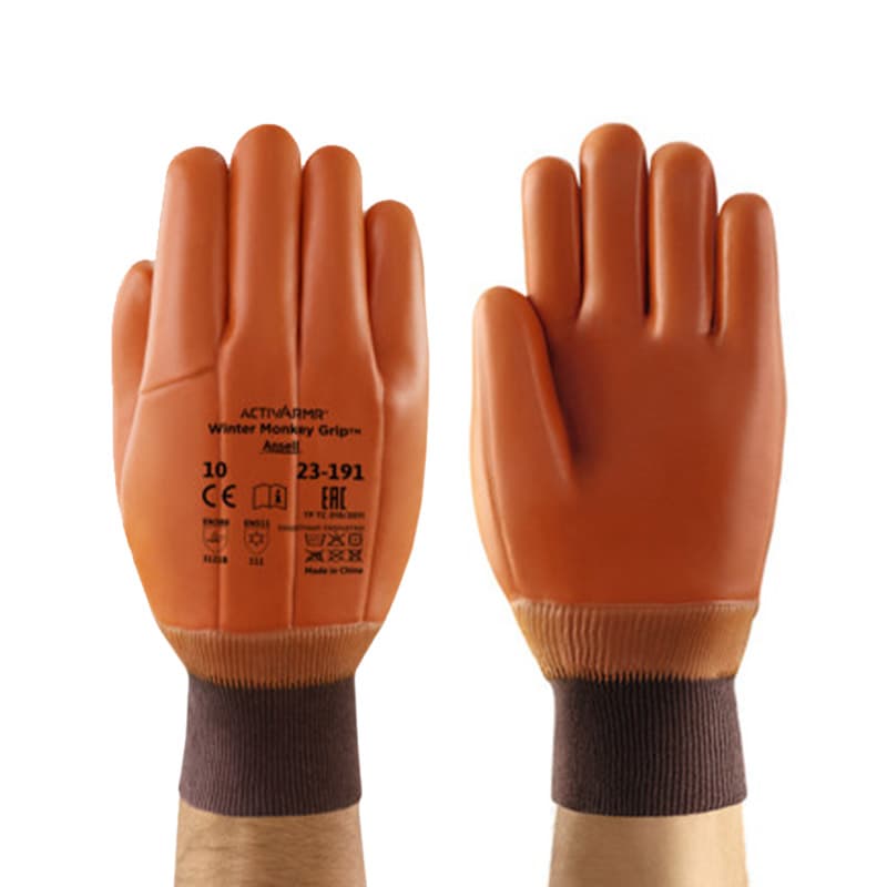 Ansell Ansell 23-191 Winter Monkey Grip Thermal-Lined Vinyl-Dipped Work Gloves