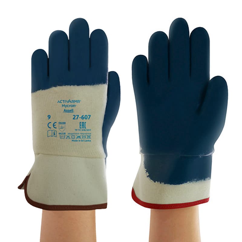 Ansell Ansell ActivArmr Hycron 27-607 Nitrile-Coated Heavy-Duty Gloves