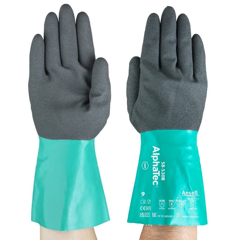 Ansell Ansell AlphaTec 58-530B Chemical-Resistant Gauntlet Gloves