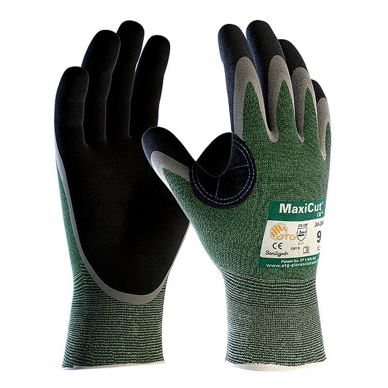 ATG Golves Solutions ATG MaxiCut Oil 34-304 Oil-Resistant Cut Level B Palm-Coated Grip Gloves