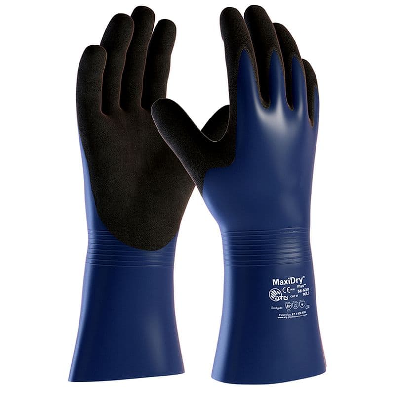 ATG Golves Solutions ATG MaxiDry Plus Chemical Resistant Gauntlet Gloves 56-530