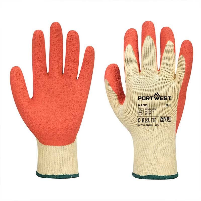 Portwest Portwest A100 Latex Orange Grip Gloves