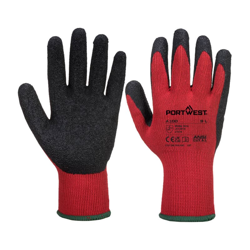 Portwest Portwest A100 Latex Red and Black Grip Gloves