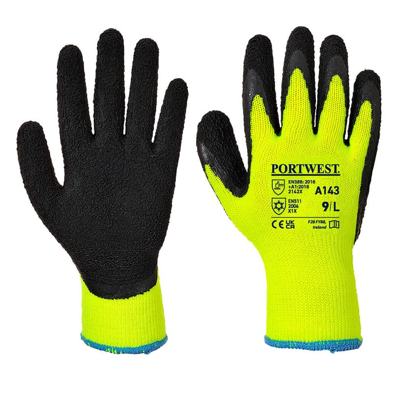 Portwest Portwest A143 Thermal Soft Grip Yellow and Black Gloves
