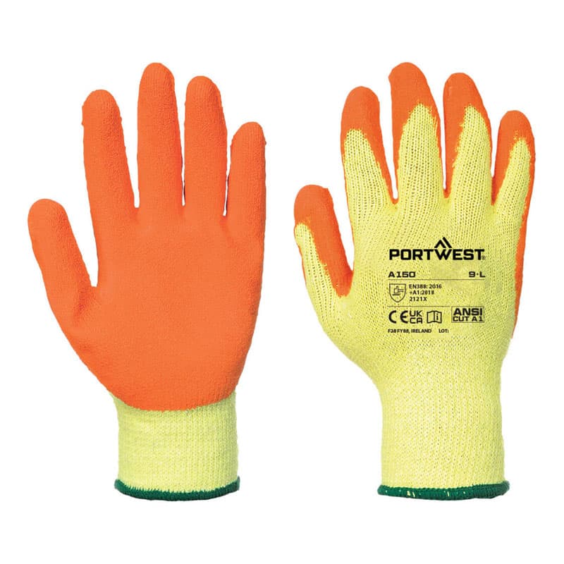 Portwest Portwest A150 Orange Latex Grip Gloves