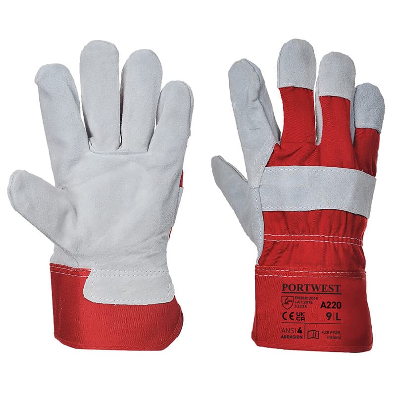 Portwest Portwest A220 Premium Chrome Rigger Red Gloves