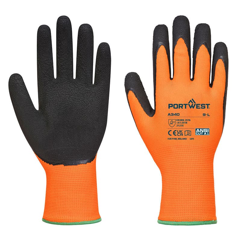 Portwest Portwest A340 Hi-Vis Grip Orange and Black Gloves