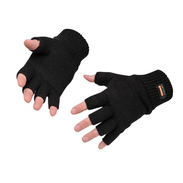 Portwest Portwest GL14 Black Fingerless Knit Insulatex Gloves