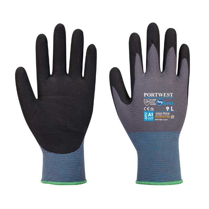 Portwest Portwest NPR Pro Black and Grey Nitrile Foam Coated Work Gloves