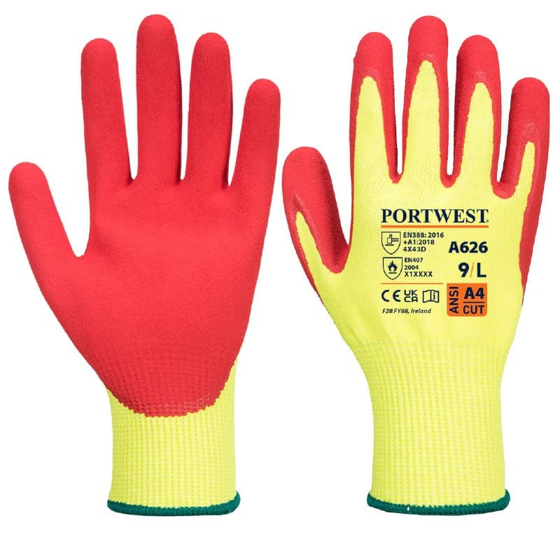 Portwest Portwest A626 Nitrile Vis-Tex HR Cut-Resistant Work Gloves