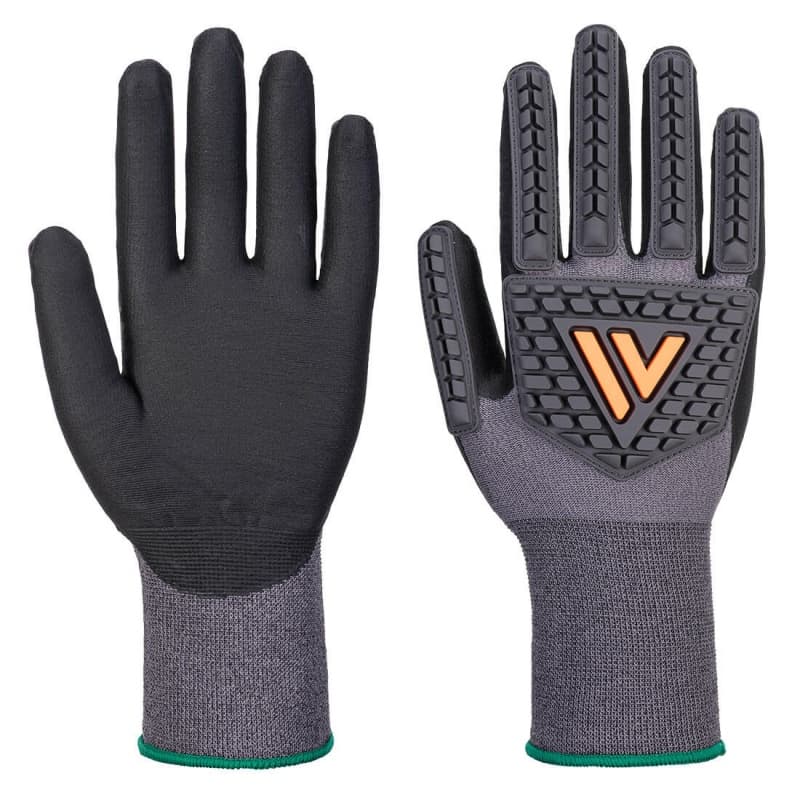Portwest Portwest A715 Grip 15 Nitrile-Coated Impact Gloves (Black)