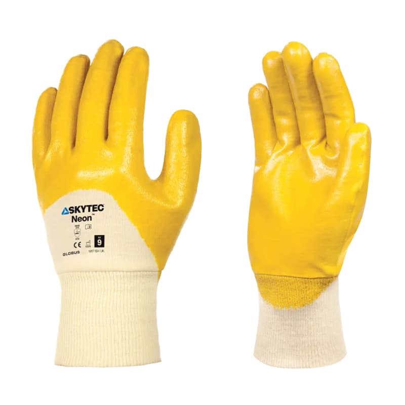 Skytec Skytec Neon Nitrile-Coated Hi-Vis Work Gloves